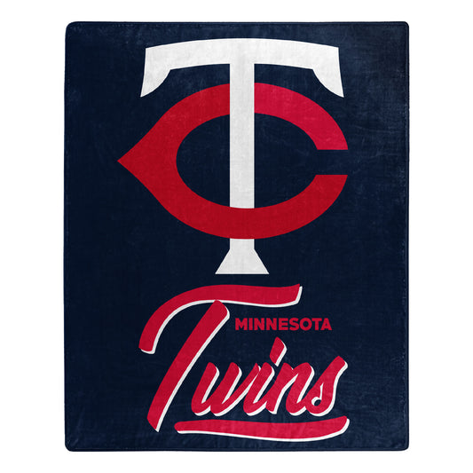 Twins OFFICIAL MLB "Signature" Raschel Throw Blanket; 50" x 60"