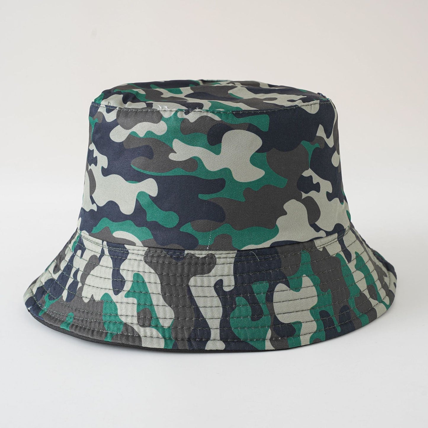 Double-sided fisherman hat new summer sun hat women's casual fashion trendy foldable camouflage pot hat