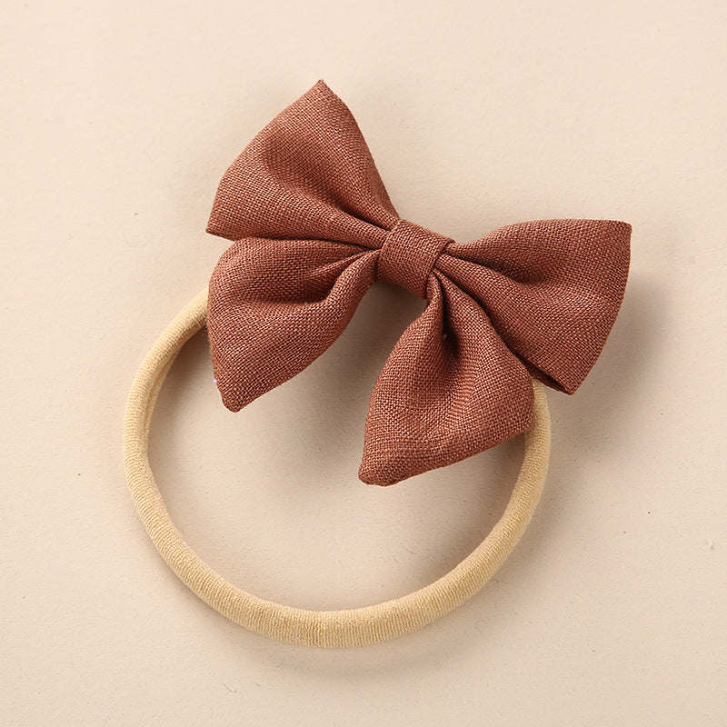 Baby Solid Color 3D Bow Handmade Elastic Headband