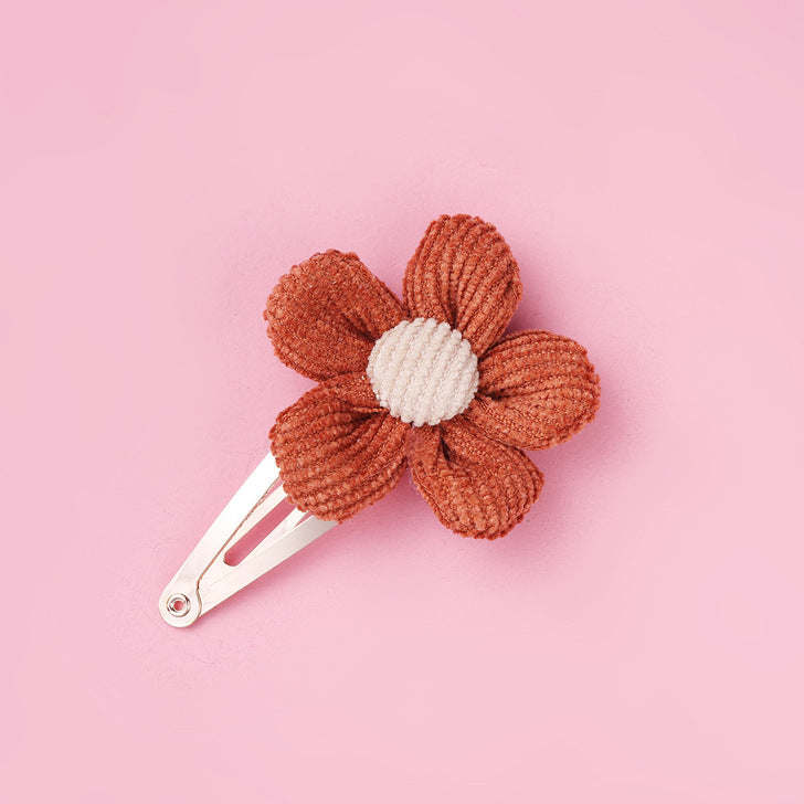 Girls Woolen Sunflower One Word Hair Clips Accessory