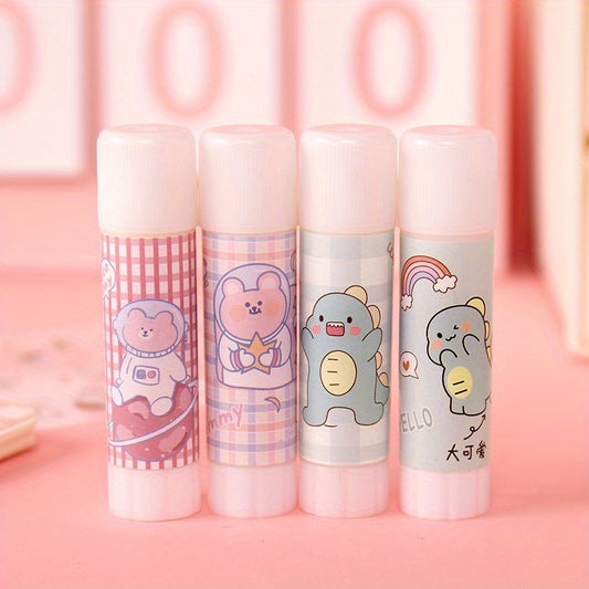 4pcs Large Capacity Cartoon Solid Glue: Perfect for School Supplies DIY Projects!