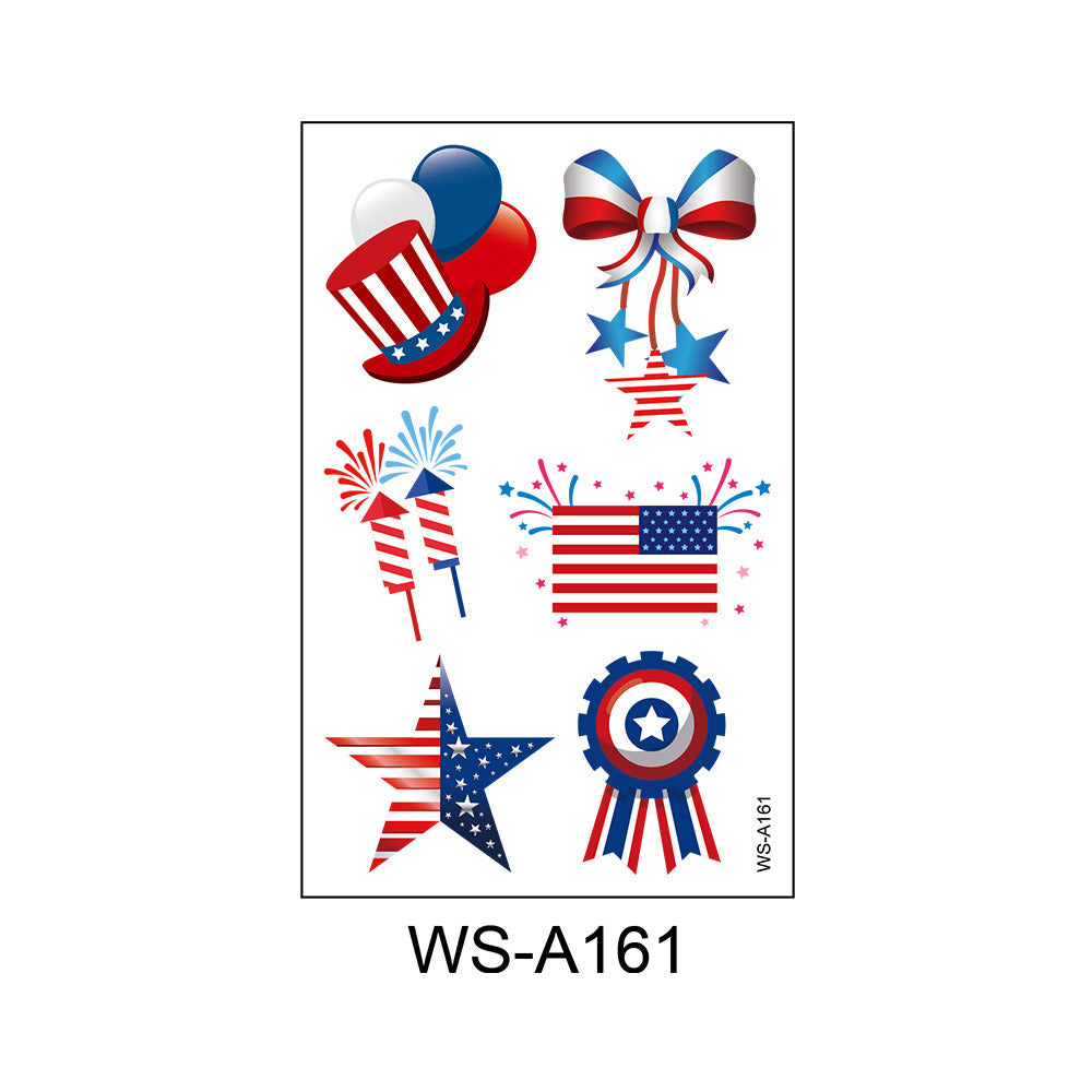 Waterproof American flag tattoo; suitable for parties etc. Independence Day tattoo; includes 10 tattoo stickers