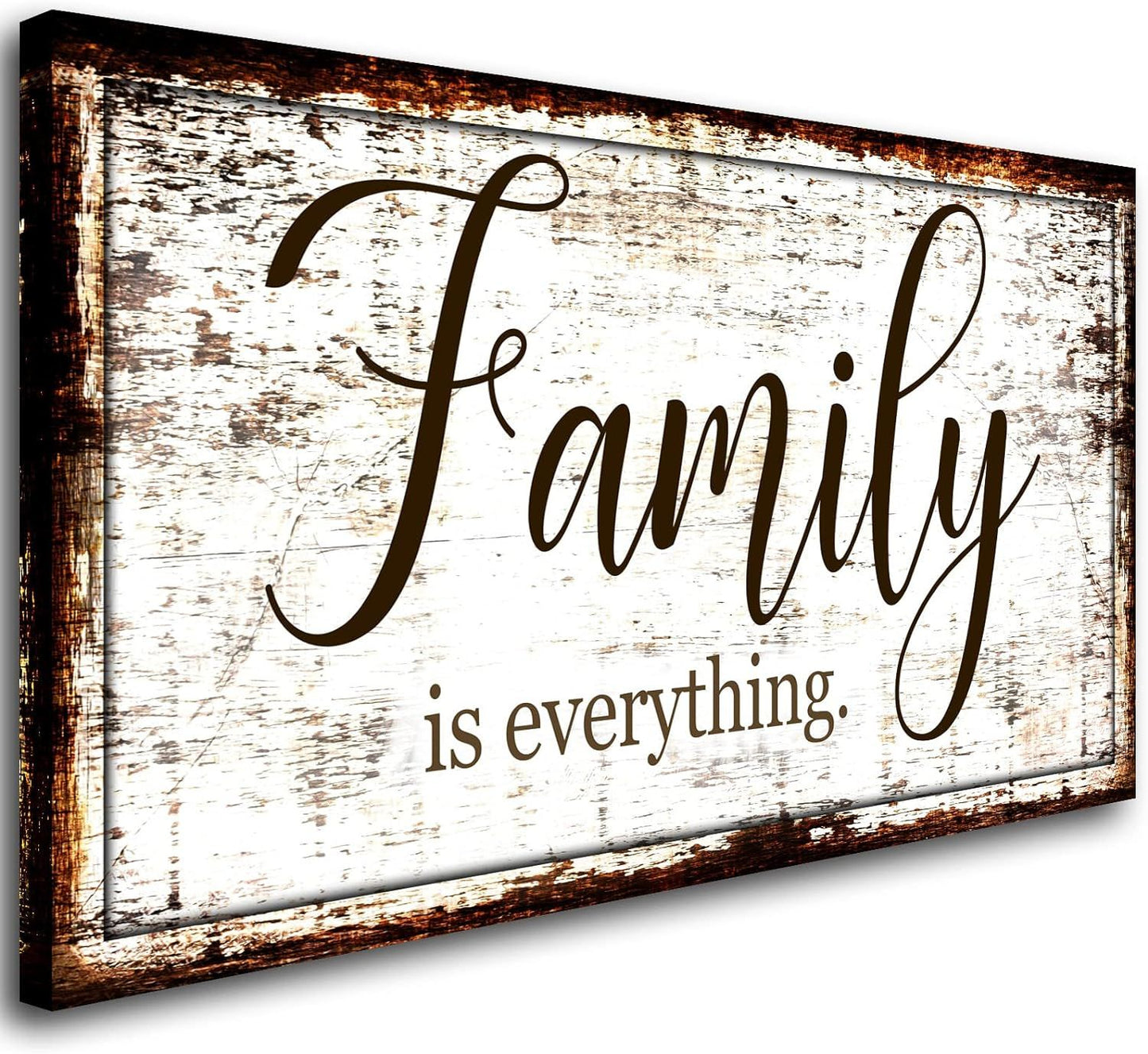 Family is Everything Wall Decor-Rustic Family Quote Print Canvas for Farmhouse-Family Signs Canvas Wall Art-Retro Artwork Wall Decoration for Living Room,Bedroom,Dining Room,Office,Home Decor 20"x40"