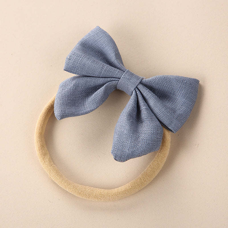 Baby Solid Color 3D Bow Handmade Elastic Headband