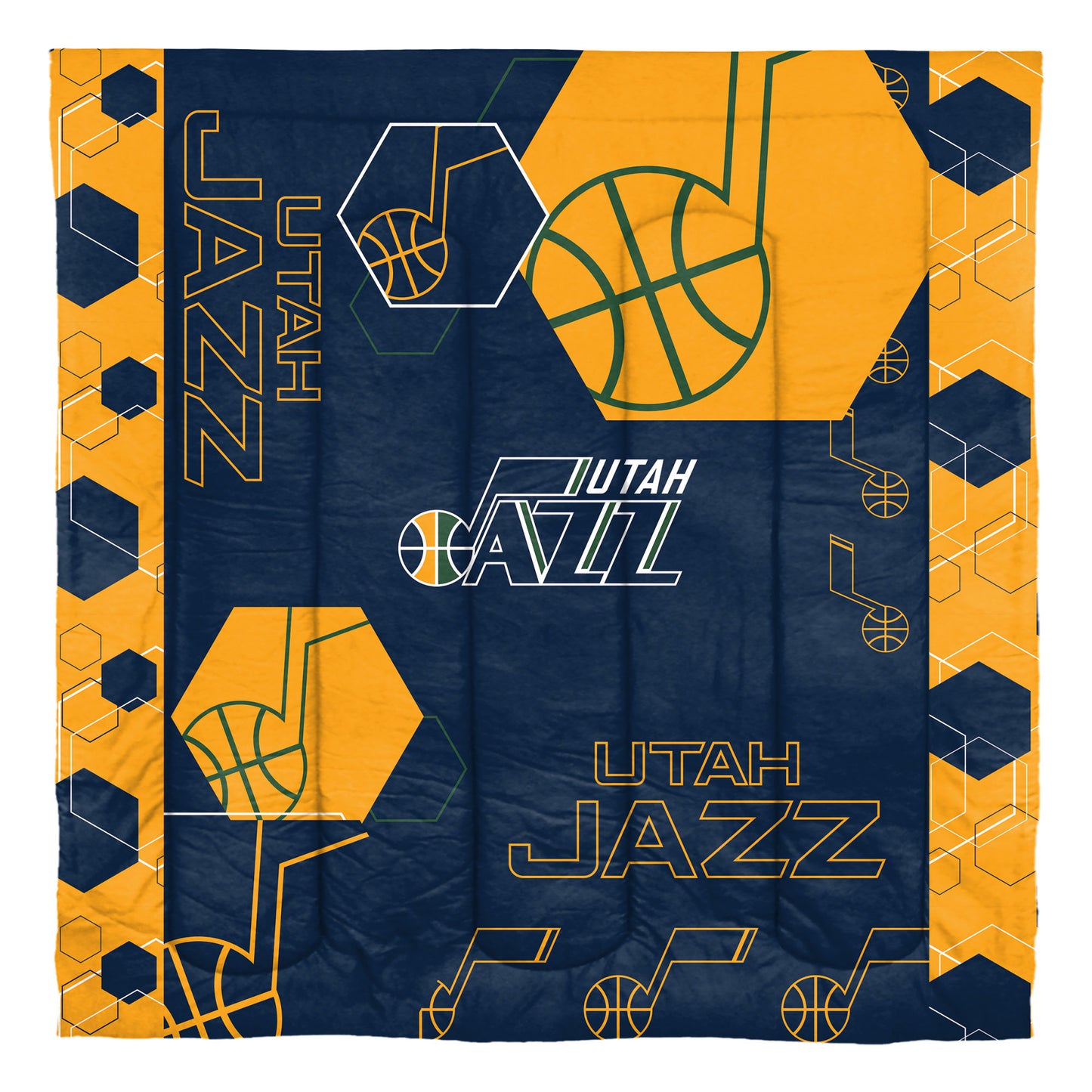 Jazz OFFICIAL NBA "Hexagon" Full/Queen Comforter & Shams Set; 86" x 86"