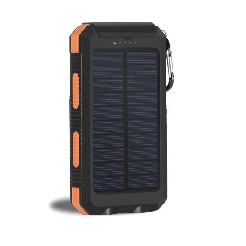 10000mAh Portable Fast Charging Power Bank 2USB Solar Charging with Flashlight For iPhone Xiaomi Android