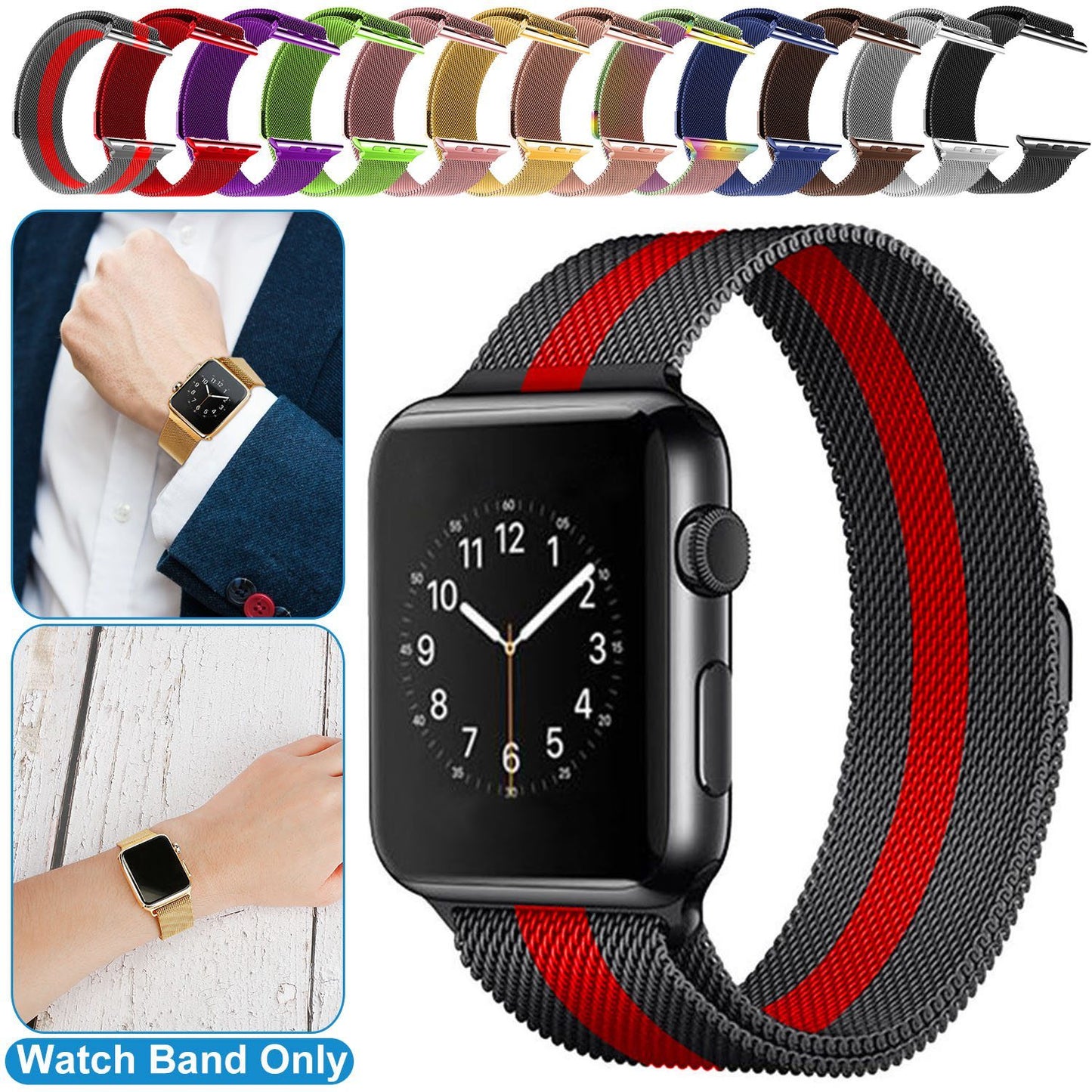 Magnetic Watch Band Replacement Milanese Bands Compatible For Apple Watch Bands 42mm Series 1 2 3