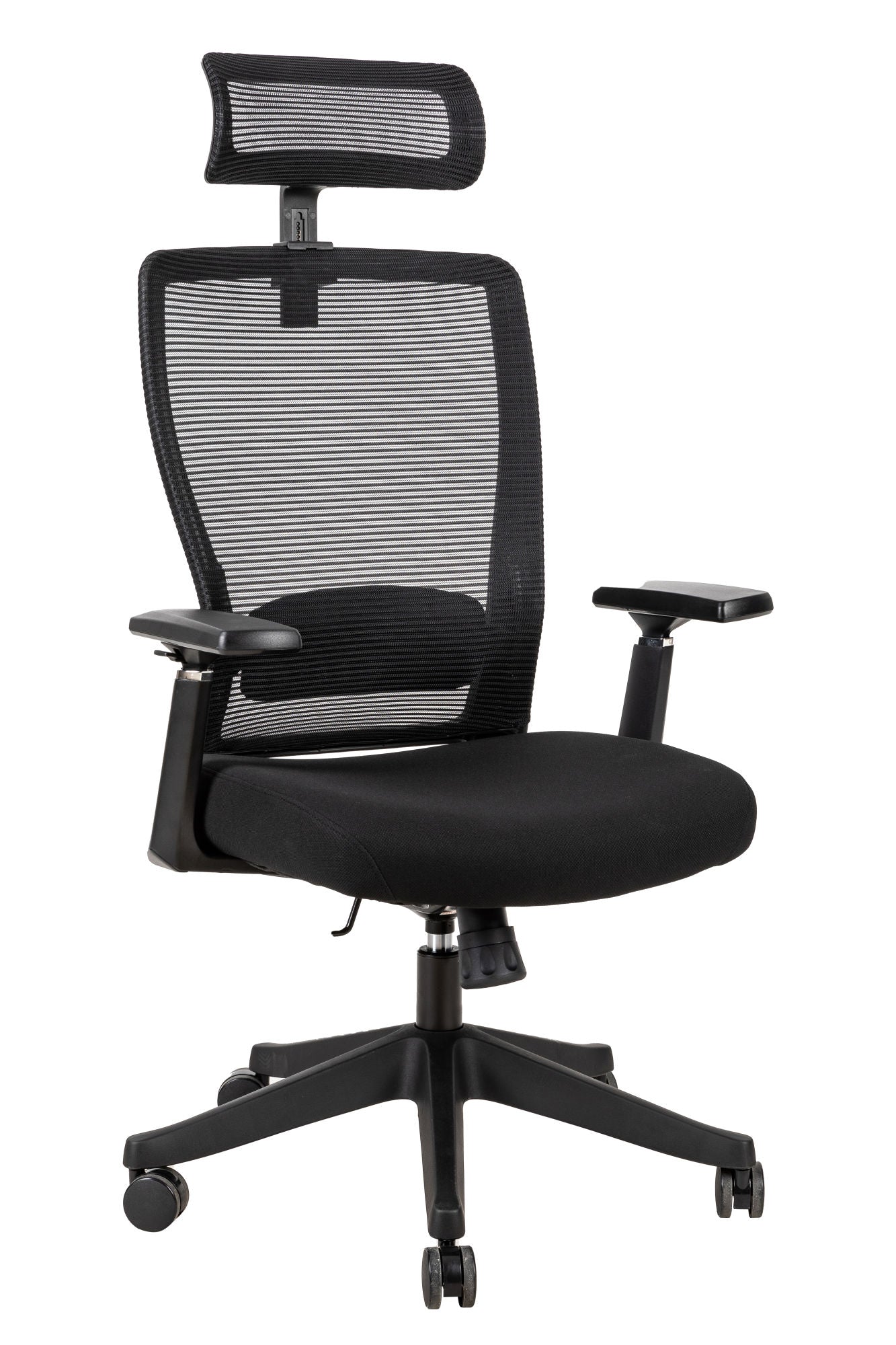 High back office mesh chair with lumbar support; color black; 300lbs