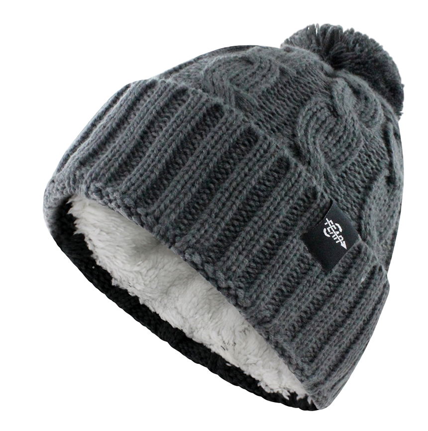 Fear0 NJ Warmest Plush Insulated Lining Knit Cable Cuff Fold Beanie Hat Women