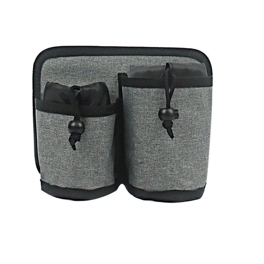 Travel Cup Holder Fits Roll on Suitcase Handles Attachment Drinks Carrier for Drink Beverages Coffee Mugs(Grey)