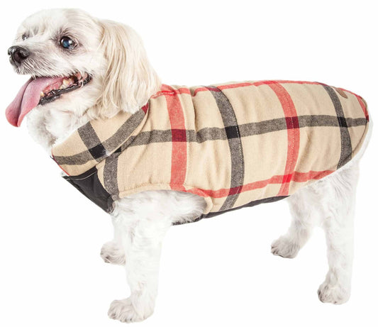 Pet Life 'Allegiance' - Chaqueta de abrigo para perro con aislamiento clásico a cuadros