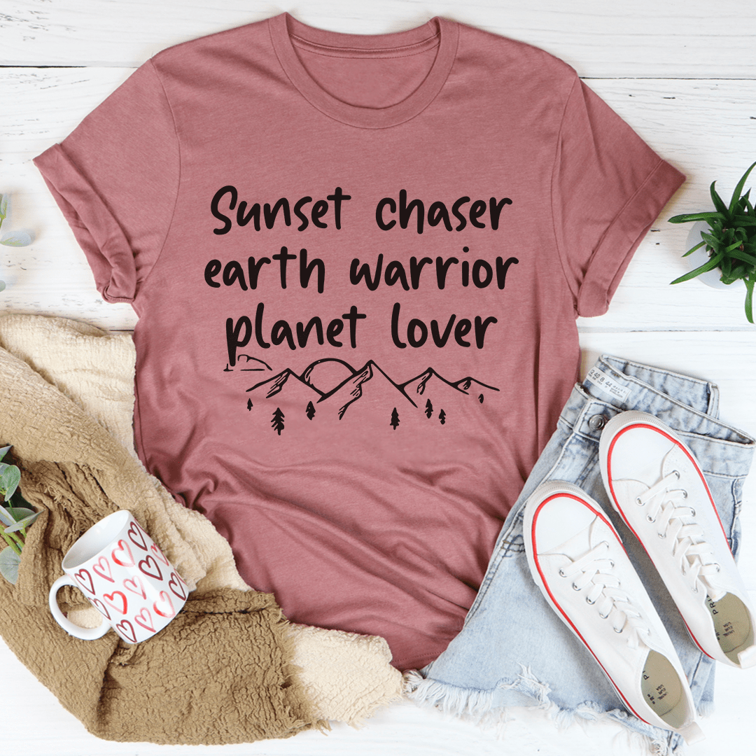 Sunset Chaser Earth Warrior Planet Lover T-Shirt