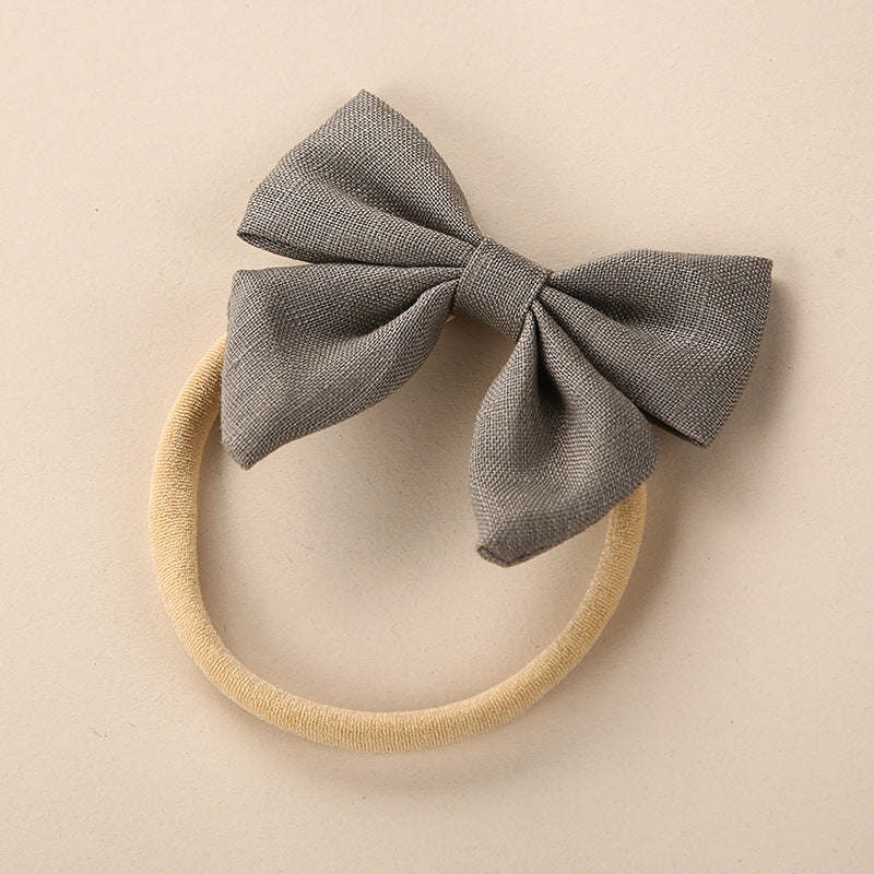 Baby Solid Color 3D Bow Handmade Elastic Headband