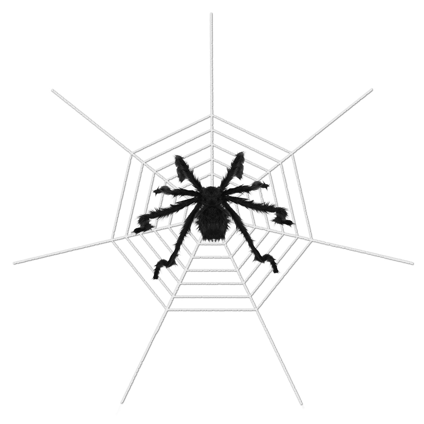 Halloween Decorations Spider Outdoor 59inch Halloween Spider with 126 inch Tarantula Mega Spider Web Hairy Poseable Scary Spider