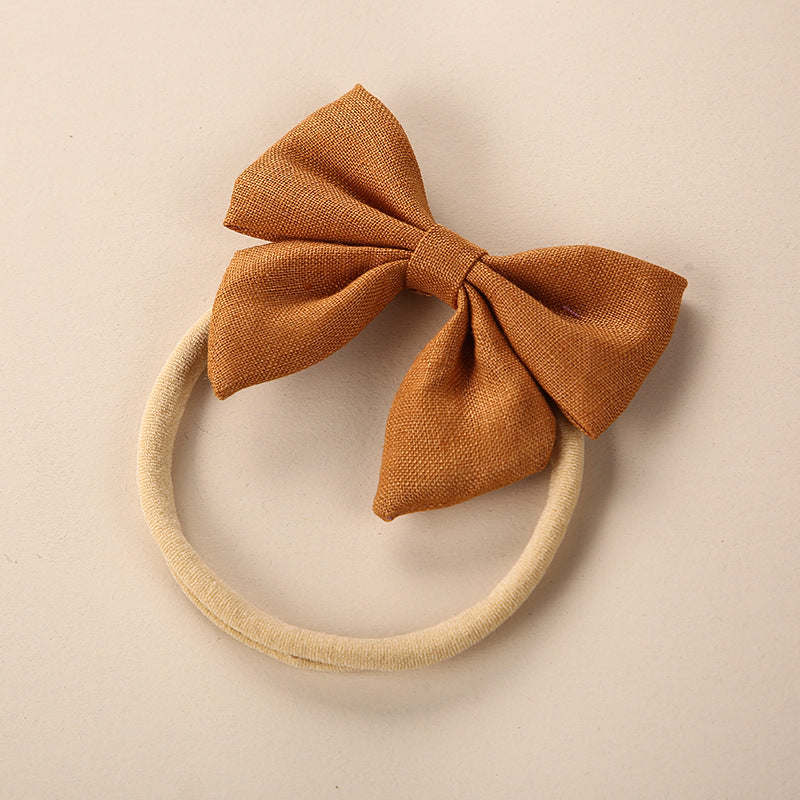 Baby Solid Color 3D Bow Handmade Elastic Headband