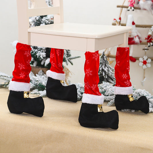 4 Pcs Christmas Table Leg Covers Socks Xmas Chair Leg Covers