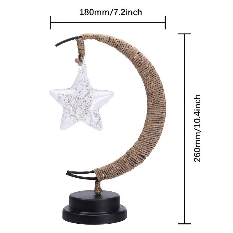 LED Roamntic Star And Moon Lamp; Bar Desk Decorative Lamp; Dining Room And Bedroom Decorative Night Light Gift For Valentines/Easter/Boy/Girlfriends