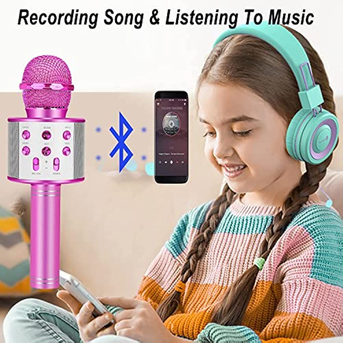 Kids Toys for 3-14 Year Old Girls and Boys Gifts; Karaoke Microphone Machine for Kids Toddler Toys Age 4-12; Christmas Birthday Valentine Gifts for 5 6 7 8 9 10 Year Old Teens kids