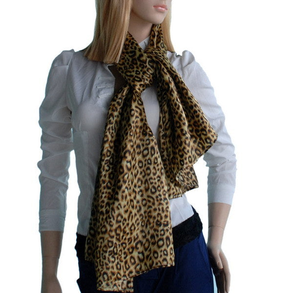 Blando Chic Leopard Grain Color Super Soft Silk Scarf/Wrap/Shawl(Large)