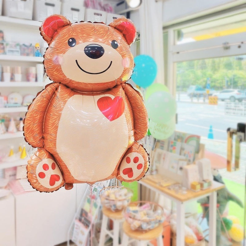 1PCS Big 3D Happy Heart Love Bear Foil Balloon Wedding Valentine's Decoration Birthday Toys Baloon