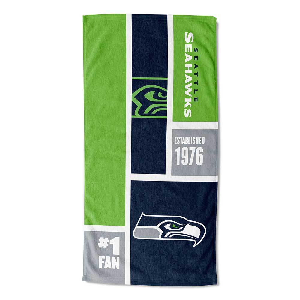 [Personalization Only] Seahawks Colorblock Personalized Beach Towel