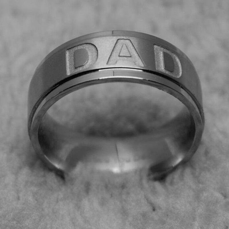 1pc Engraved Love You Dad 316L Stainless Titanium Steel Band Ring DAD Ring Best Gifts For Father Men's Unique Fashion Jewelry Artificial Gift