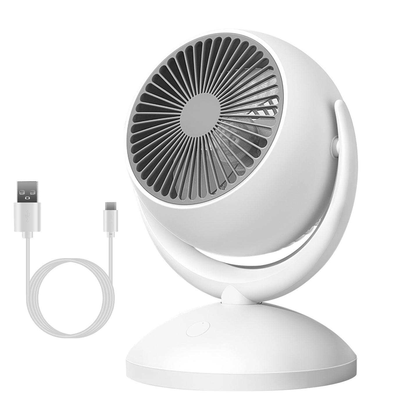 Air Circulator Desk Fan Portable Desktop Rechargeable Oscillating Fan with 4 Speeds 360 Degree Tilt Head Automatic Rotation Quiet 40dB Table Fan for Home Office Bedroom