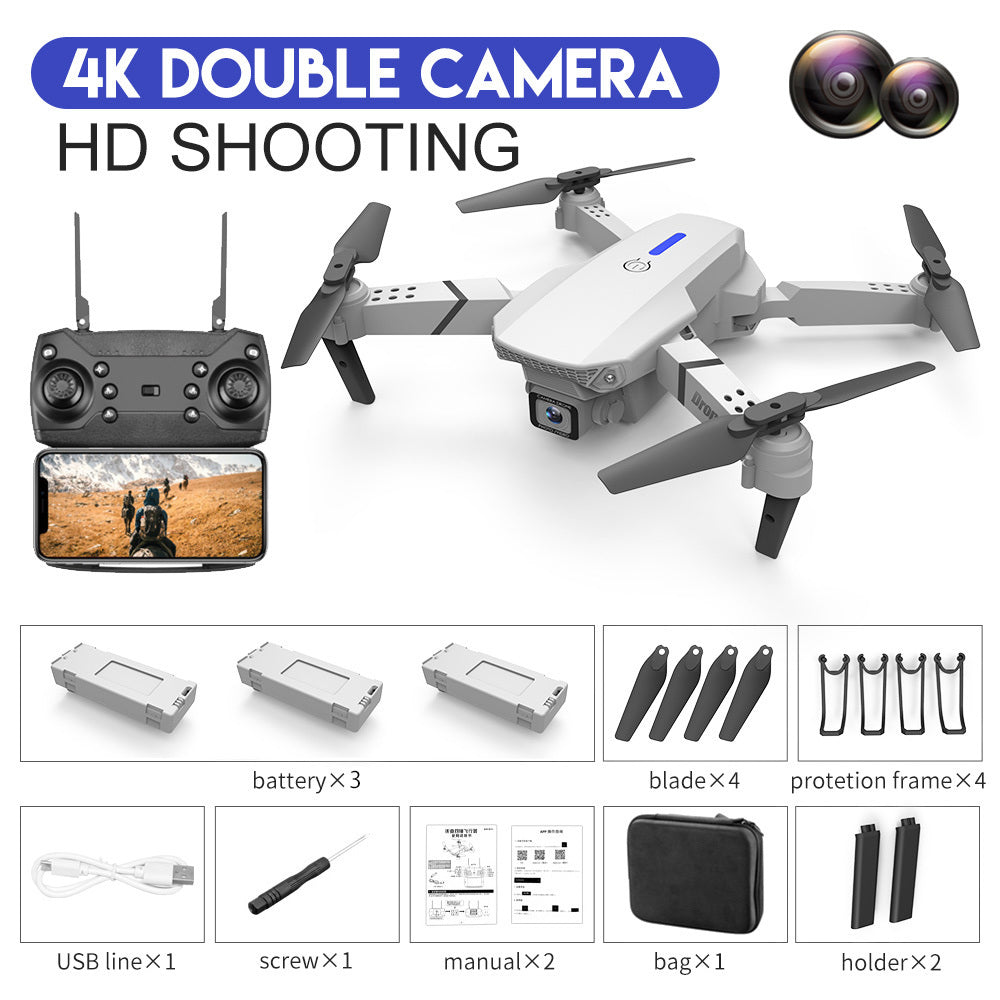 E88 Pro WIFI FPV Drone With Wide Angle HD 4K Camera Height Hold RC Foldable Quadcopter Drone Gift Toy