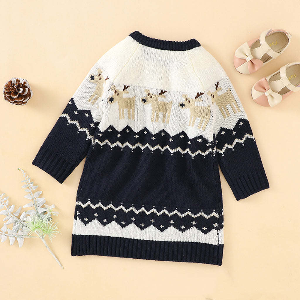 Baby Girl Embroidered Pattern Long Sleeve Autumn New Style Christmas Dress