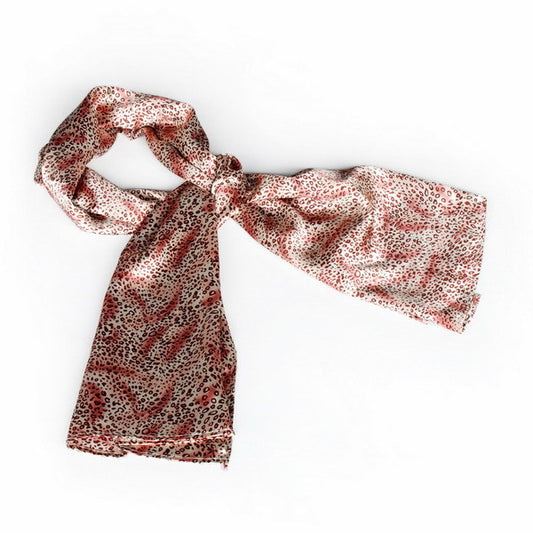 Blando Simple & Decent Warm Pink Tone Background Leopard Print Fashion Silk Scarf/Wrap/Shawl(Small)
