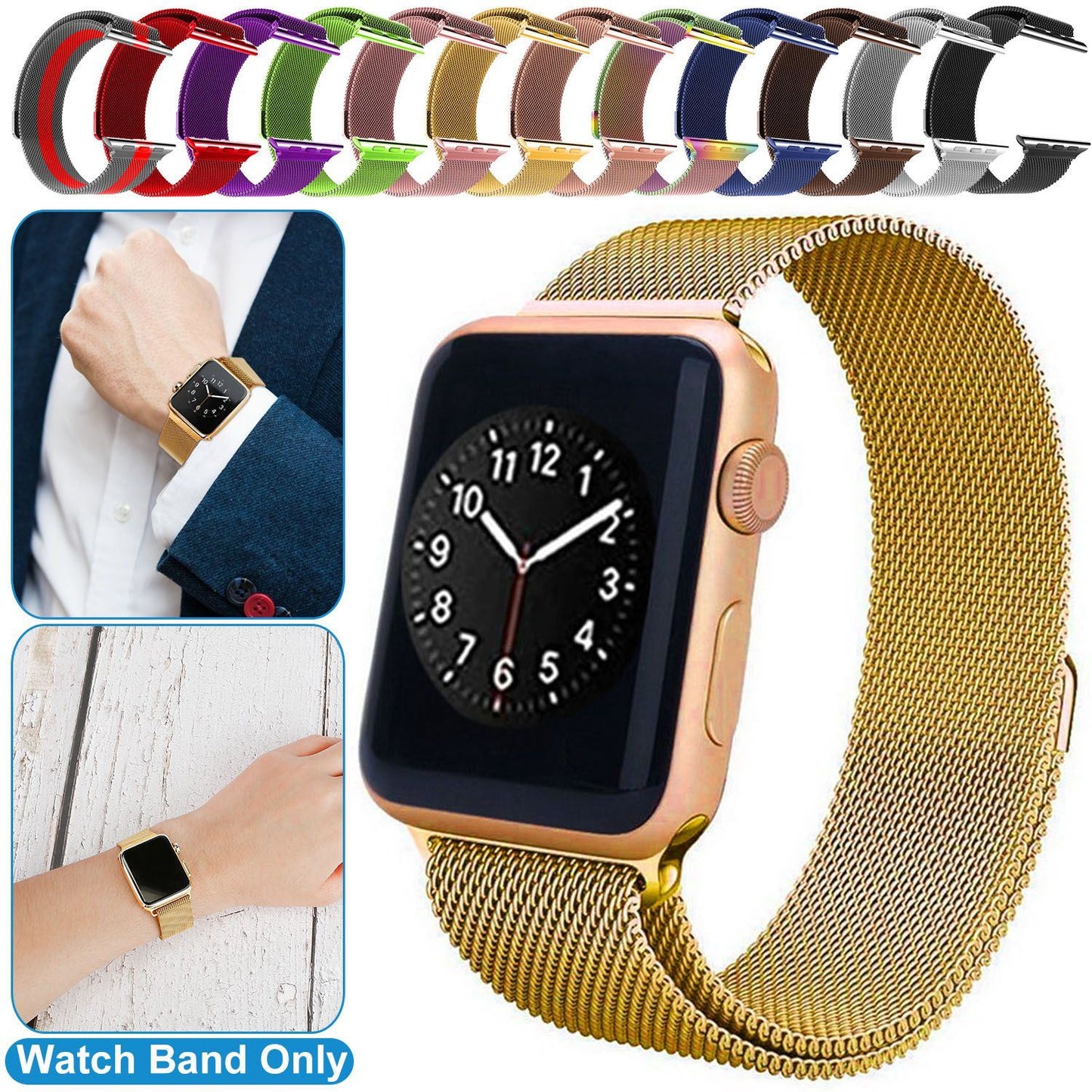 Magnetic Watch Band Replacement Milanese Bands Compatible For Apple Watch Bands 42mm Series 1 2 3