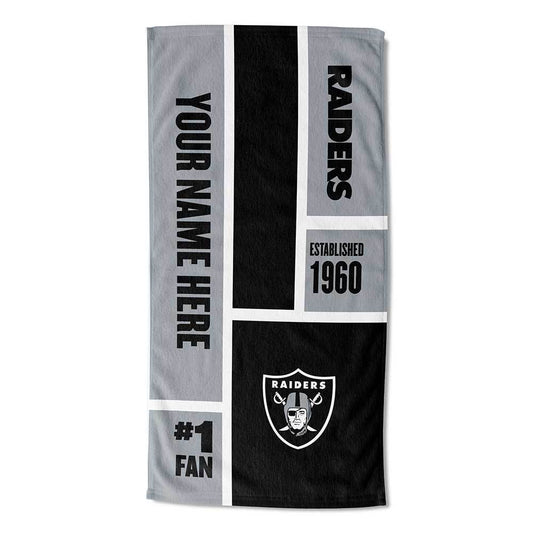 [Personalization Only] Raiders Colorblock Personalized Beach Towel