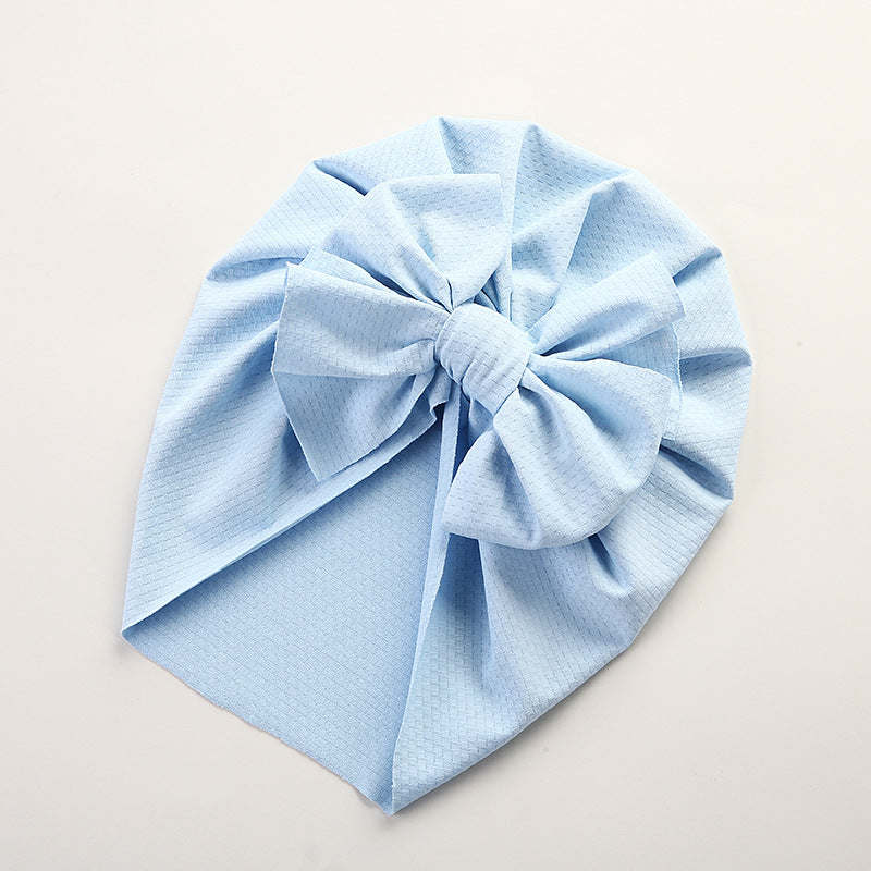 Baby Solid Color Ice Silk Fabric Big Bow Hats