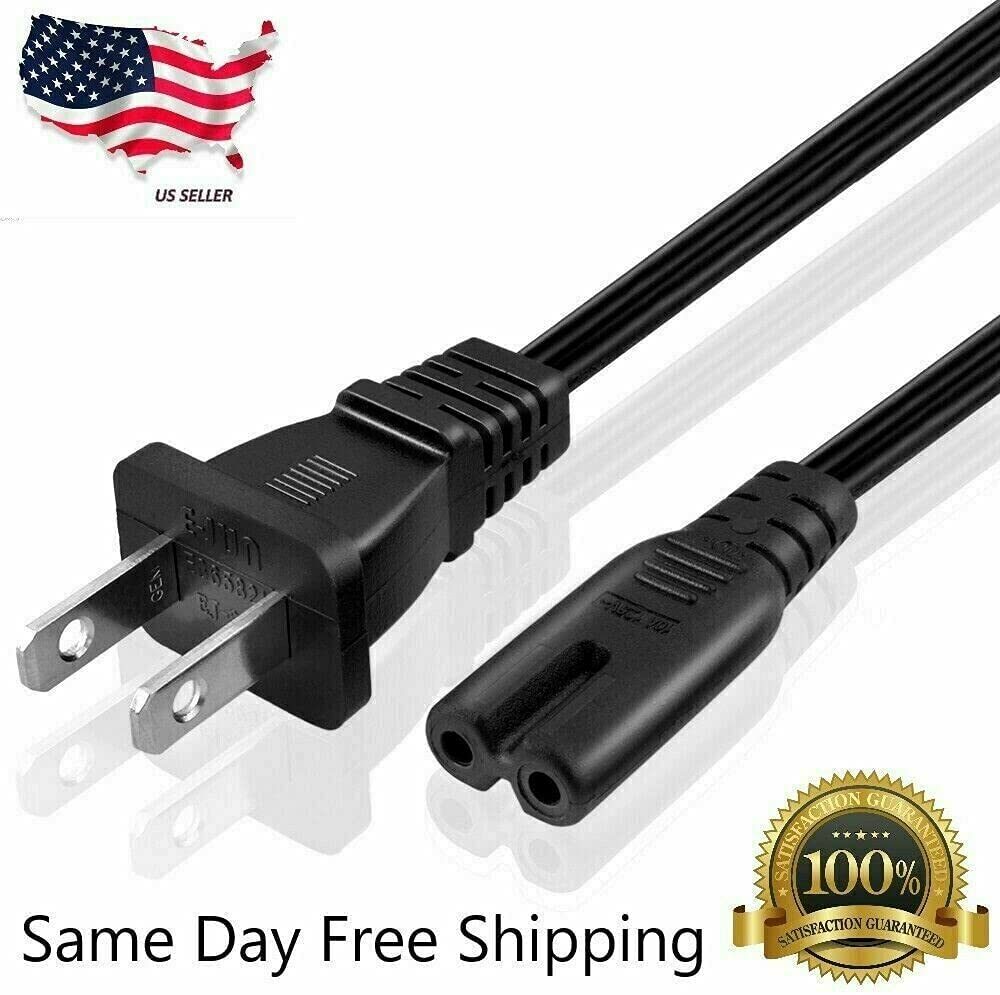 Extra Long AC Wall Power Cord for Led LCD TV Vizio Samsung 6 12 Feet 2 Prong